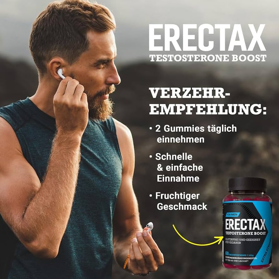 ERECTAX Fruit Gums High Dose - Premium Pleasure Pills for the Active Man - Innovative Men's Complex with KSM-66-Ashwagandha - Natural Formula for Male Desire - Vegan Men Supplement : Amazon.de: Health ERECTAX Fruit Gums High Dose - Premium Pleasure Pills for the Active Man - Innovative Men's Complex with KSM-66-Ashwagandha - Natural Formula for Male Desire - Vegan Men Supplement : Amazon.de: Health