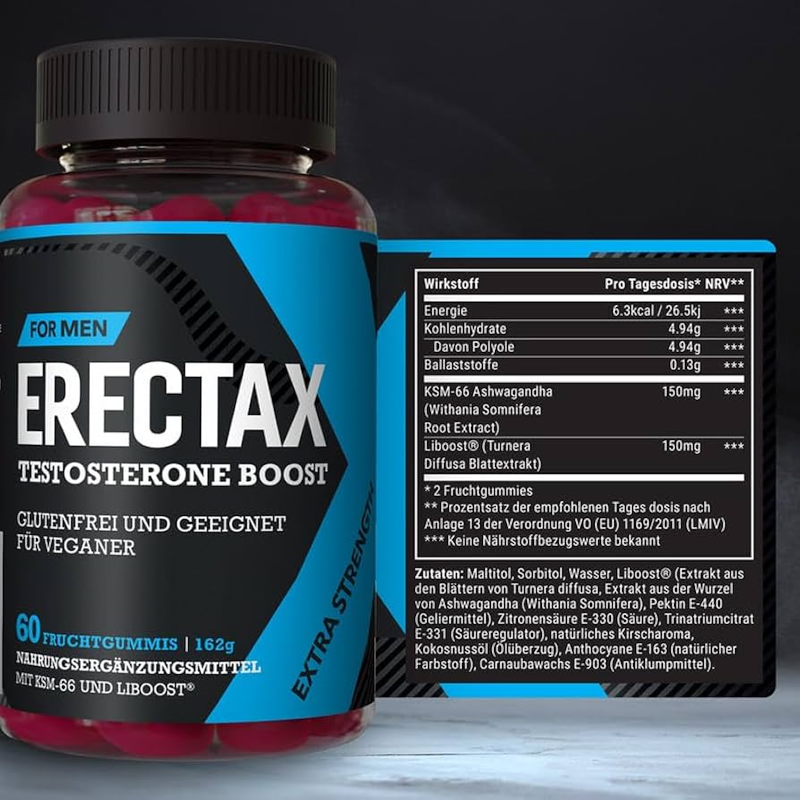 1er ERECTAX Fruchtgummis hochdosiert - Premium Lustpillen für den aktiven Mann - innovativer Männer Complex mit Ashwagandha KSM-66 - natürliche Formel für männliche Lust - vegan Men Supplement : Amazon.de: Drogerie & Körperpflege 1er ERECTAX Fruchtgummis hochdosiert - Premium Lustpillen für den aktiven Mann - innovativer Männer Complex mit Ashwagandha KSM-66 - natürliche Formel für männliche Lust - vegan Men Supplement : Amazon.de: Drogerie & Körperpflege